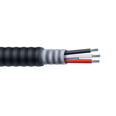 4-4C w/ Ground Type MC Cable, Aluminum Conductors, PVC Jacketed, Interlocked Armor Cable